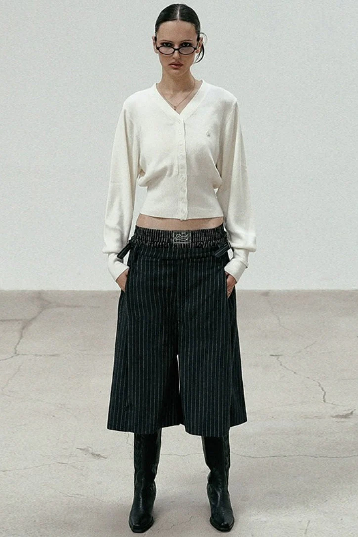 Embroidered Cotton V Neck Cardigan - Image 3
