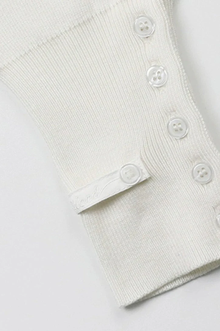 Embroidered Cotton V Neck Cardigan - Image 7