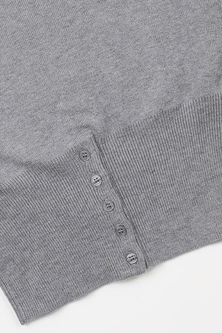 Embroidered Cotton V Neck Cardigan - Image 8