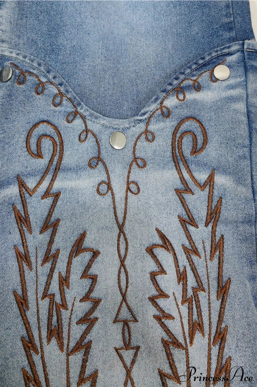 Embroidered Vintage High Waist straight Jeans - Image 3