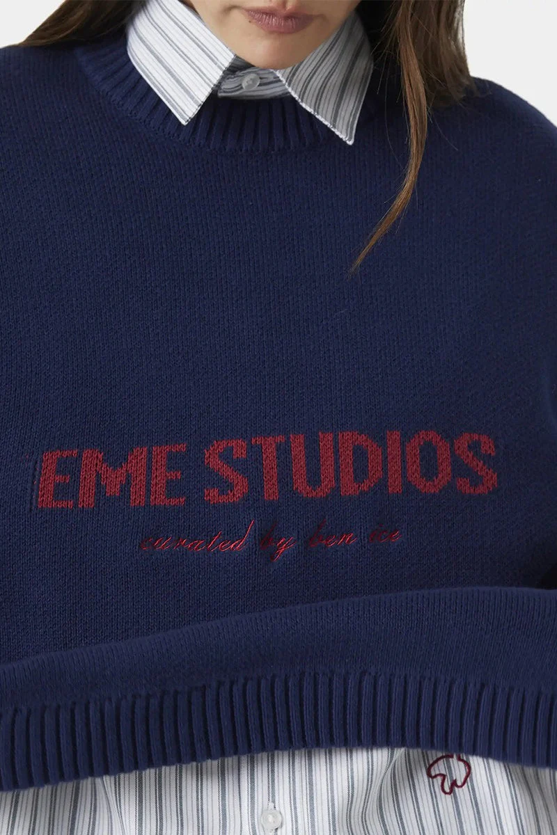 Embroidery Knit Slouchy Pullover Blouse - Image 7