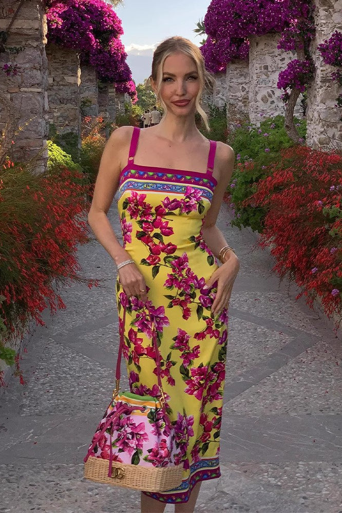 Ethnic Vintage Print Slim Cami Midi Dress - Image 2