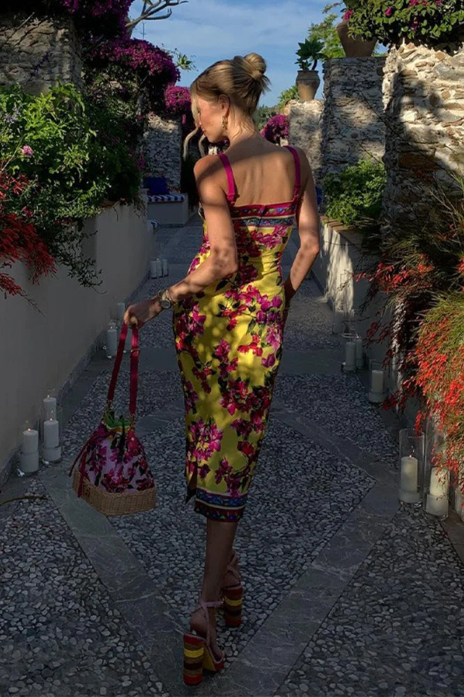 Ethnic Vintage Print Slim Cami Midi Dress - Image 7