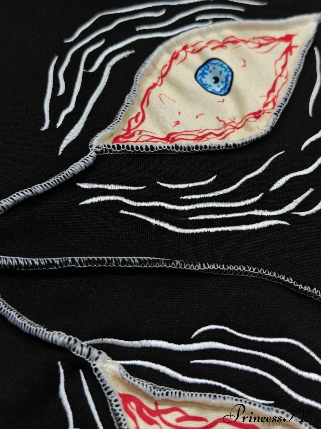 Evil Eye Patterned Dark Gothic Hip Hop Hoodie - Image 4