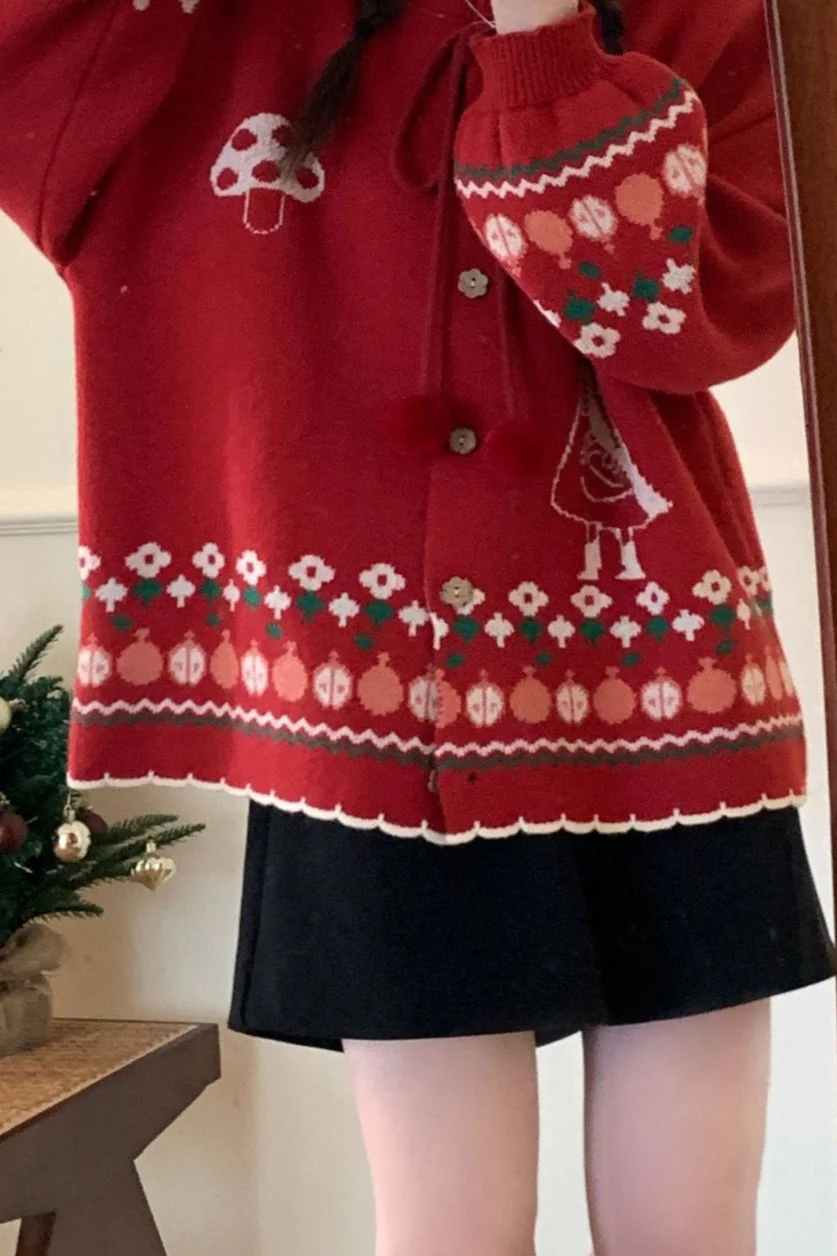 Pompom Oversized Cardigan - Image 3