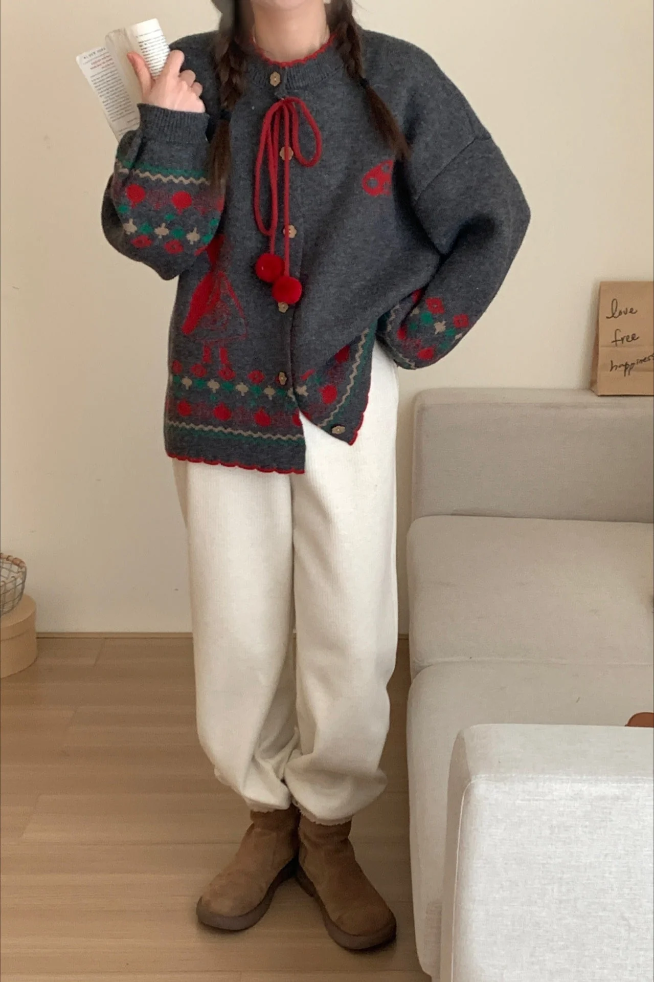 Pompom Oversized Cardigan - Image 5