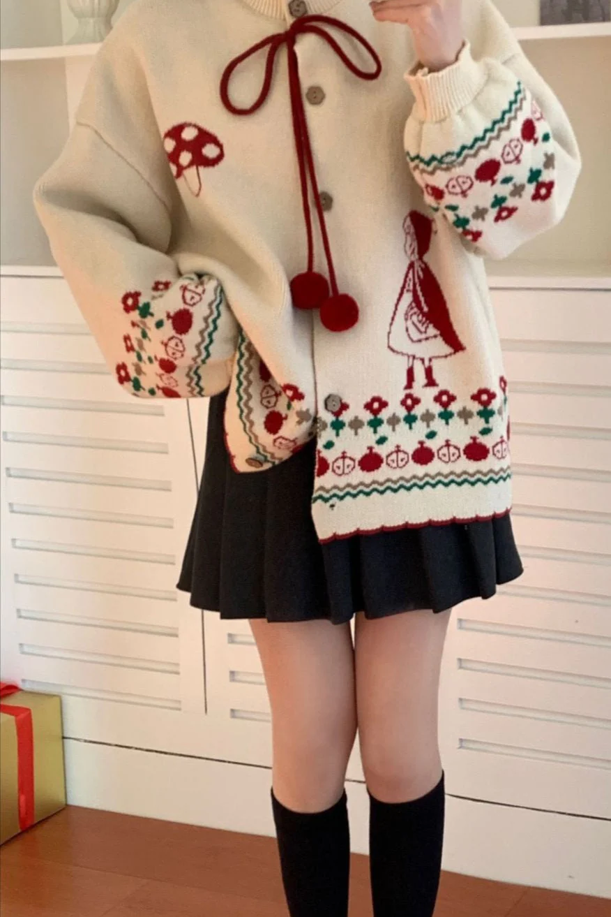Pompom Oversized Cardigan - Image 9