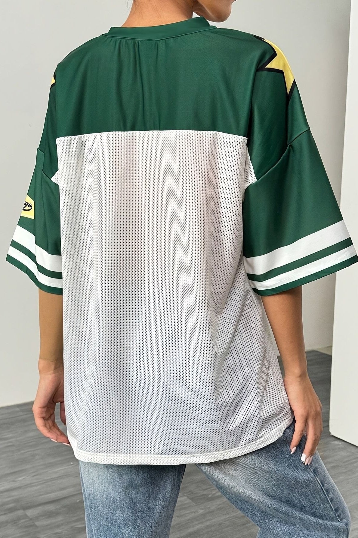 Fashion Loose Street Print Color Block Sporty T-shirt - Image 7