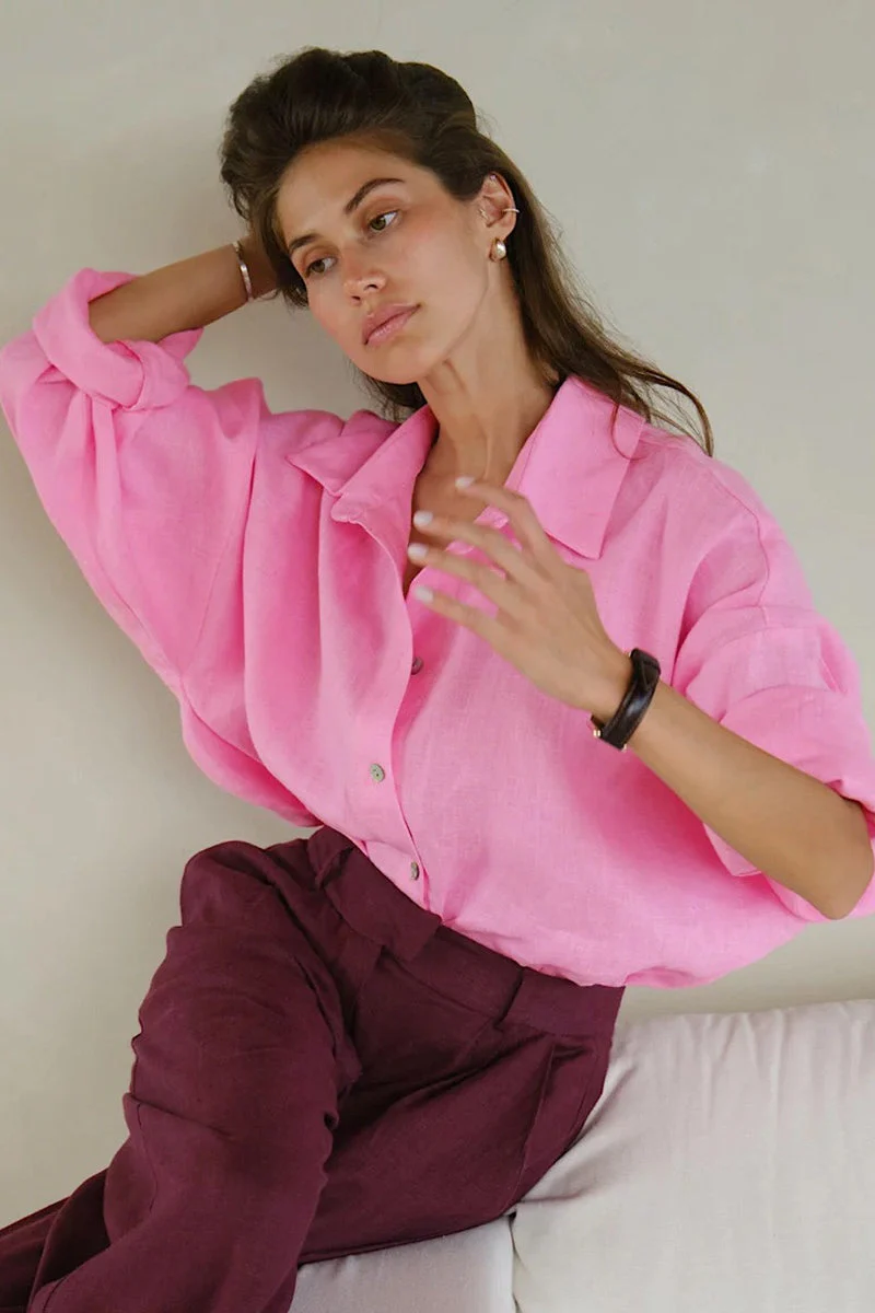 Fashion Solid Loose Casual Commuter Blouse - Image 15