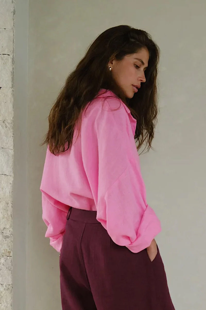 Fashion Solid Loose Casual Commuter Blouse - Image 16