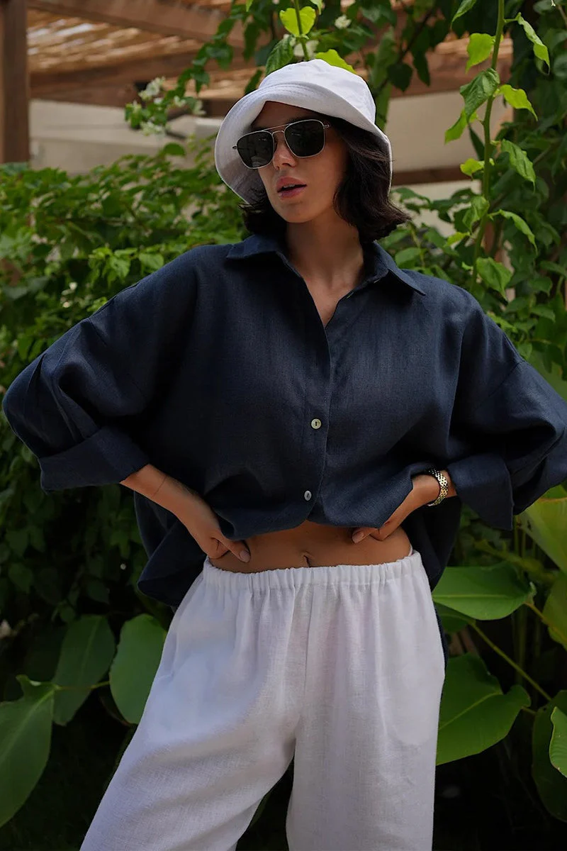 Fashion Solid Loose Casual Commuter Blouse - Image 19