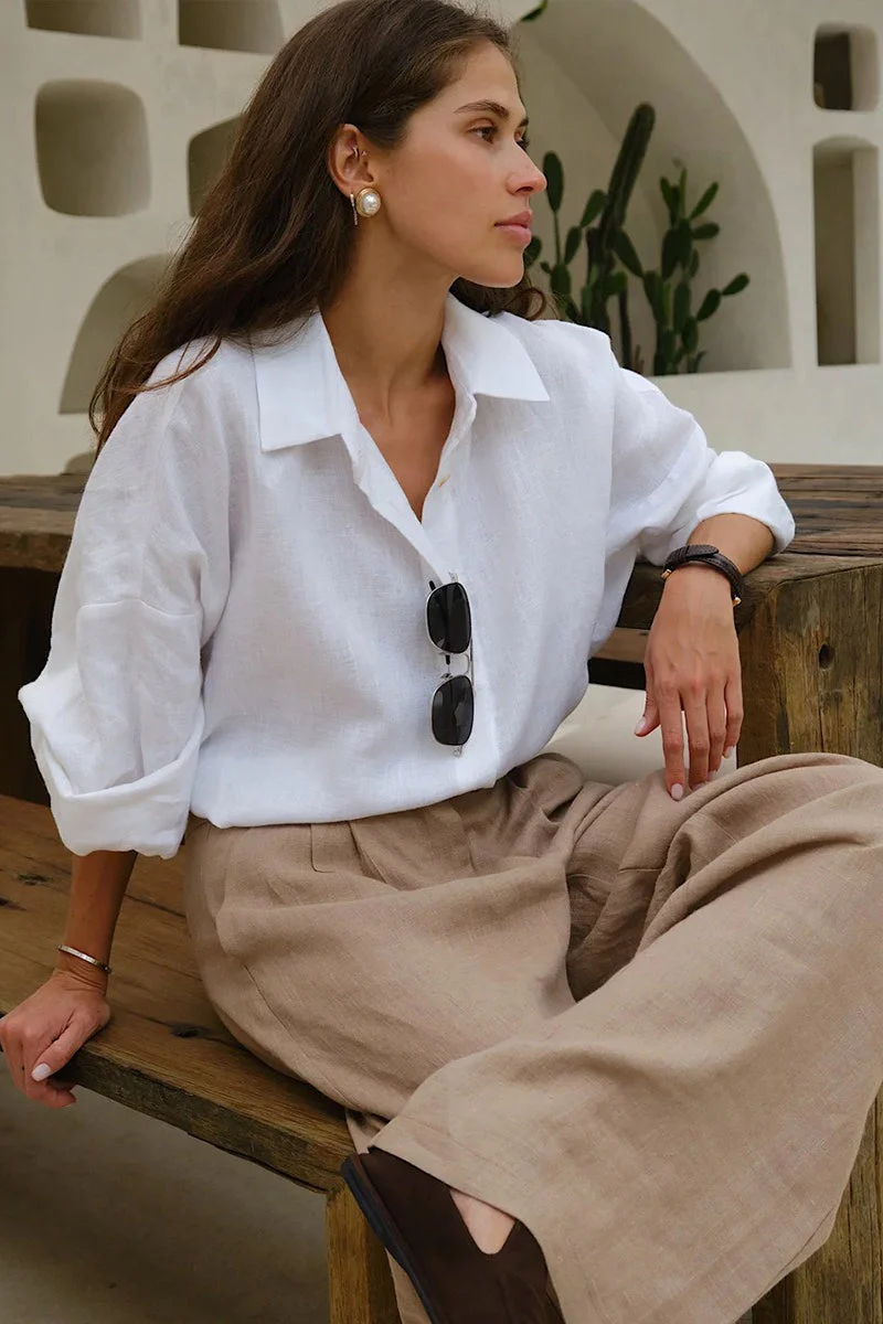 Fashion Solid Loose Casual Commuter Blouse - Image 5