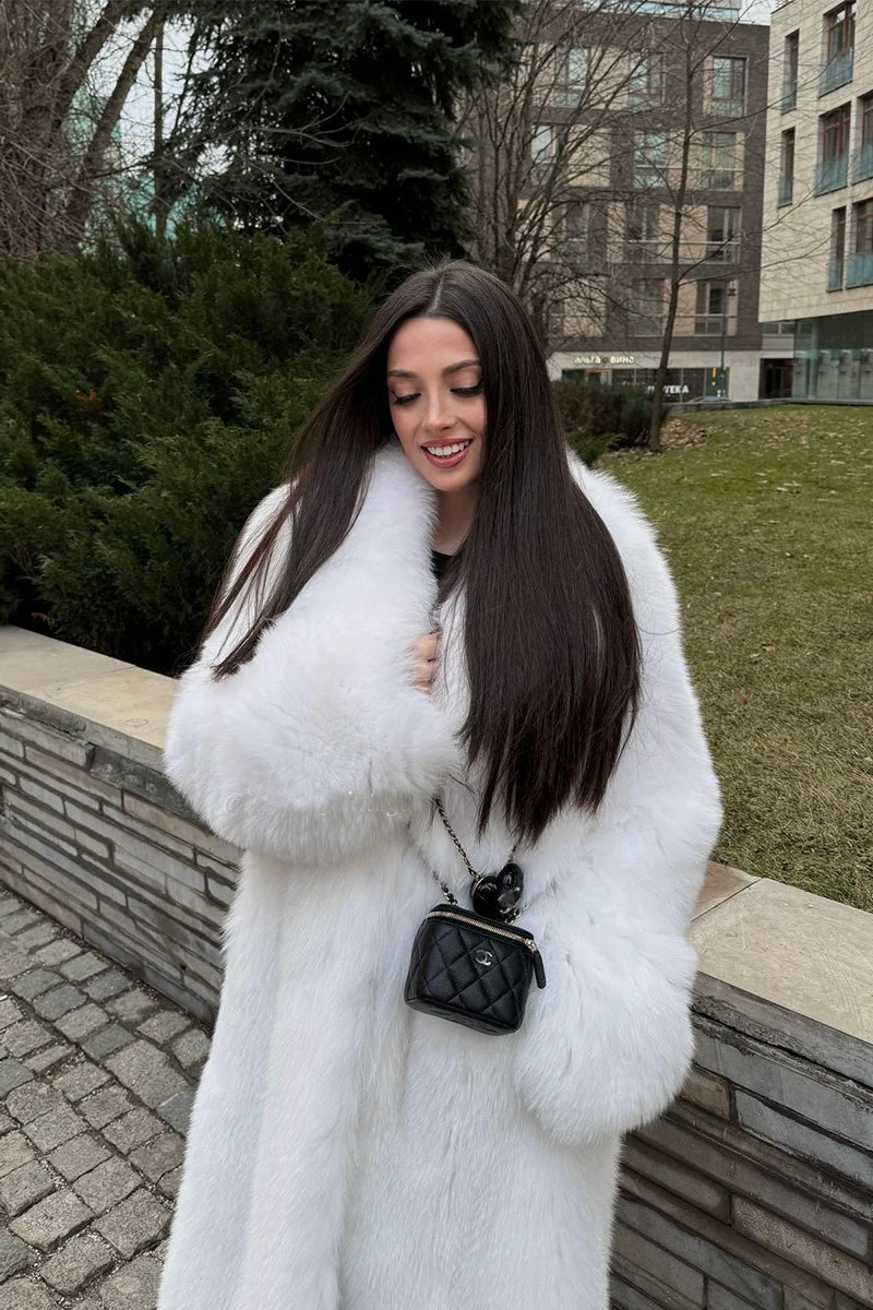 Faux Fox Fur Long Eco Fur Overcoat - Image 6