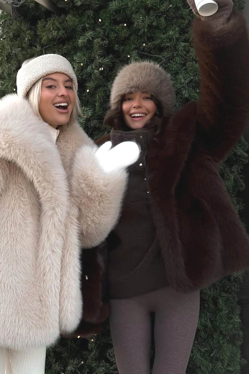 Faux Fox Fur Puffy Collar Coat - Image 3