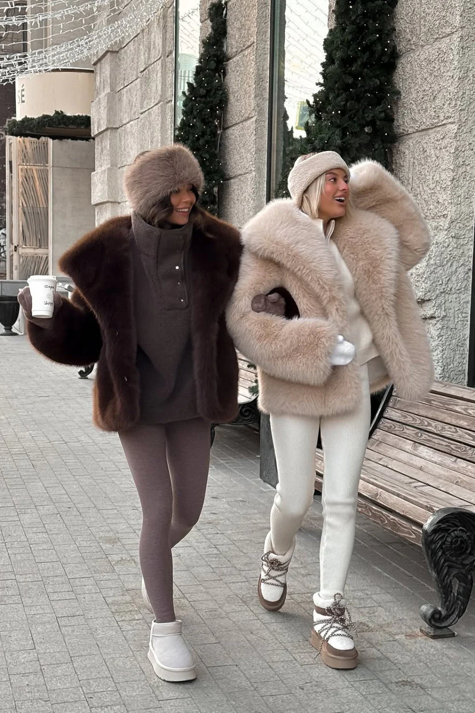 Faux Fox Fur Puffy Collar Coat - Image 5