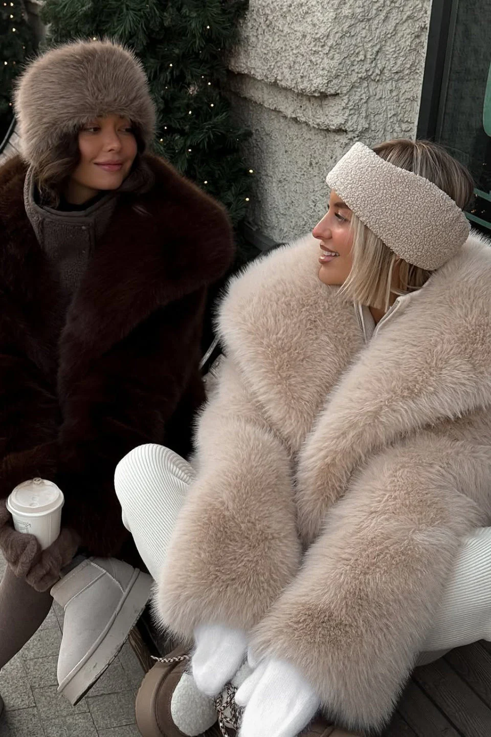 Faux Fox Fur Puffy Collar Coat - Image 7