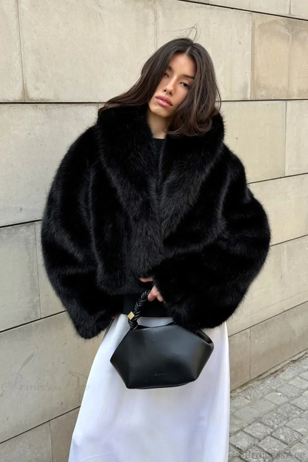 Faux Fur Collared Warm Longline Coat - Image 3