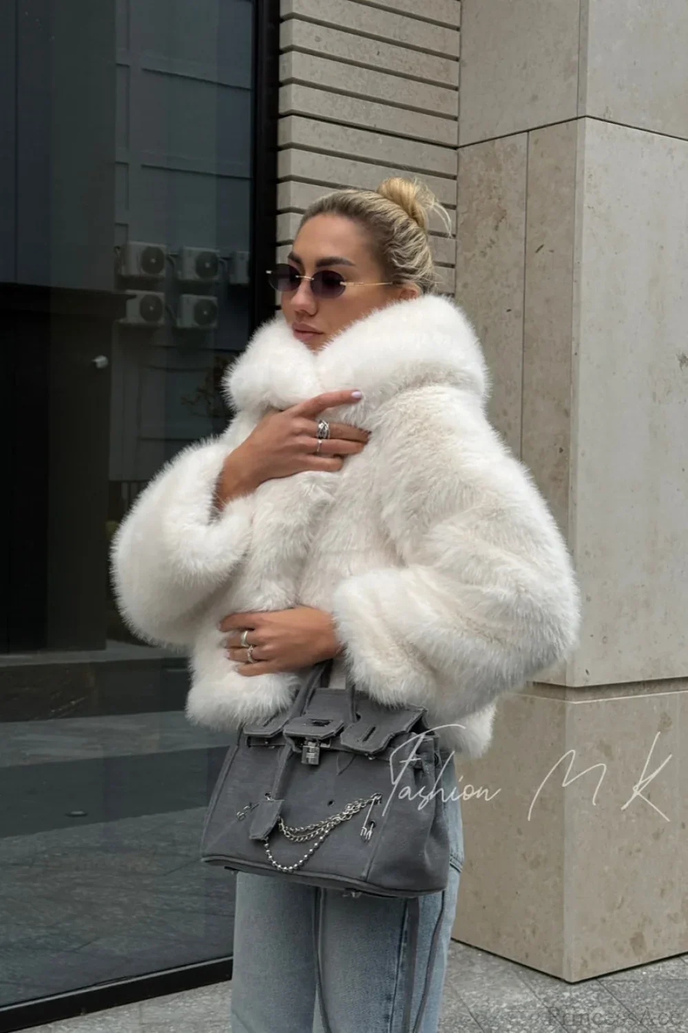 Faux Fur Collared Warm Longline Coat - Image 6