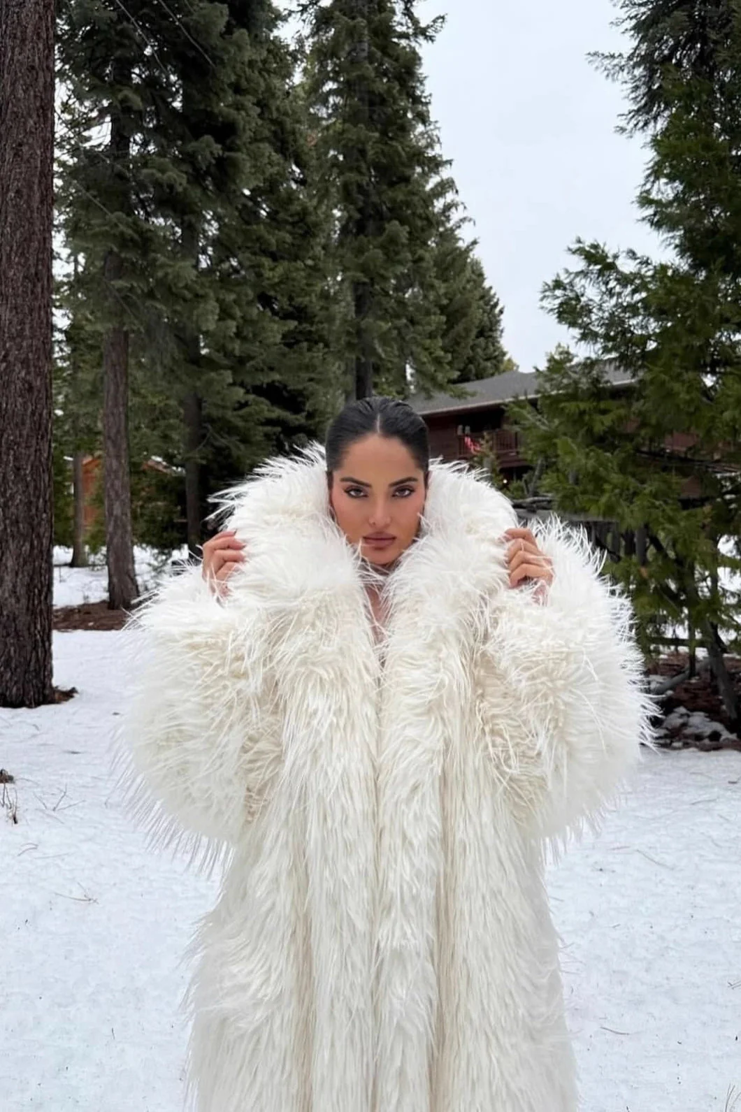 Faux Fur Extended Thick Warm Overcoat - Image 2