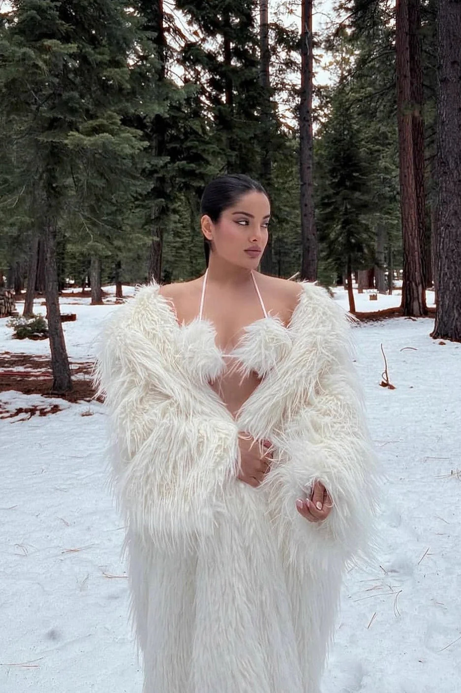 Faux Fur Extended Thick Warm Overcoat - Image 4