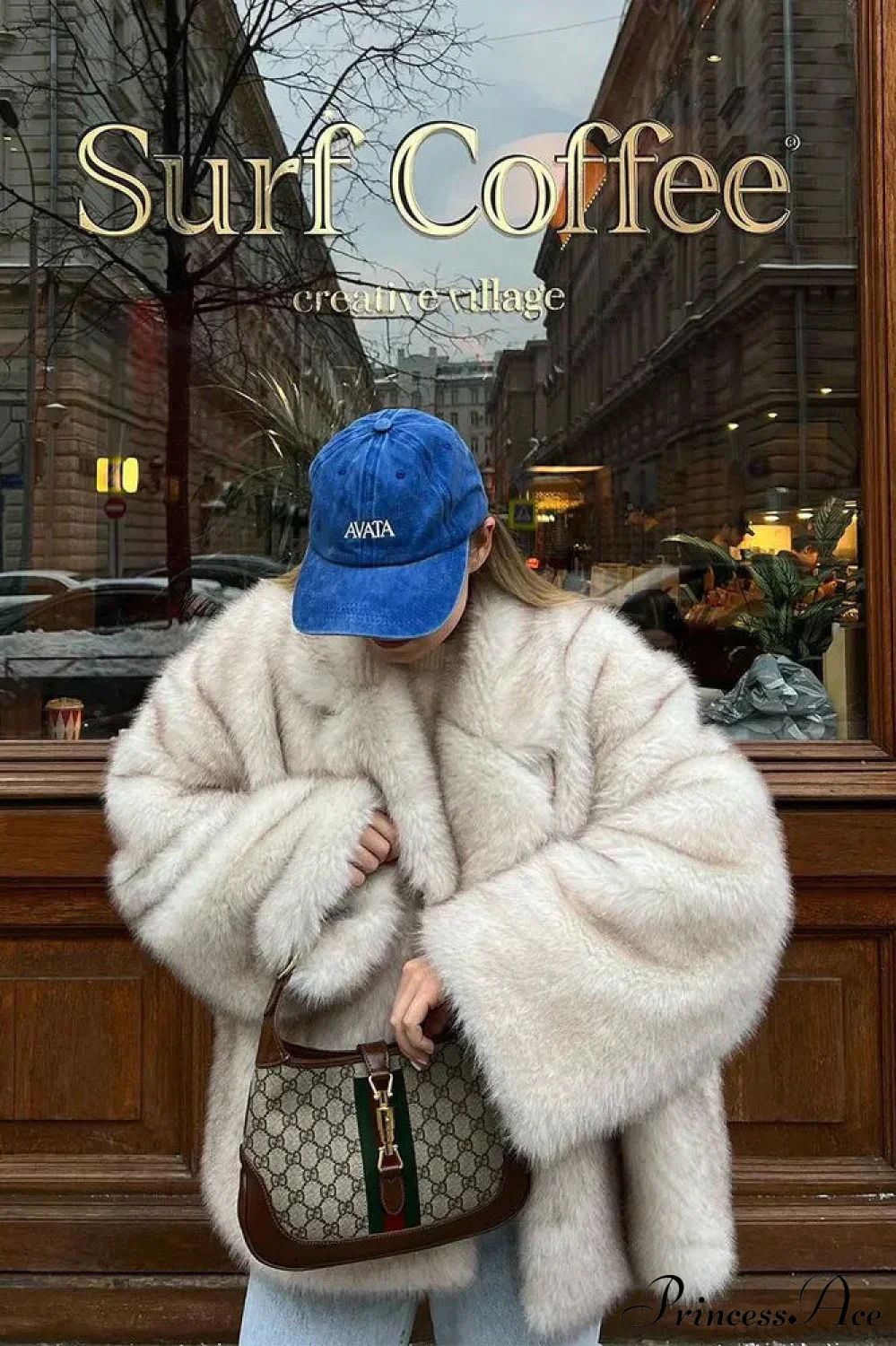 Faux Fur Lapel Warm Fashion Coat - Image 6
