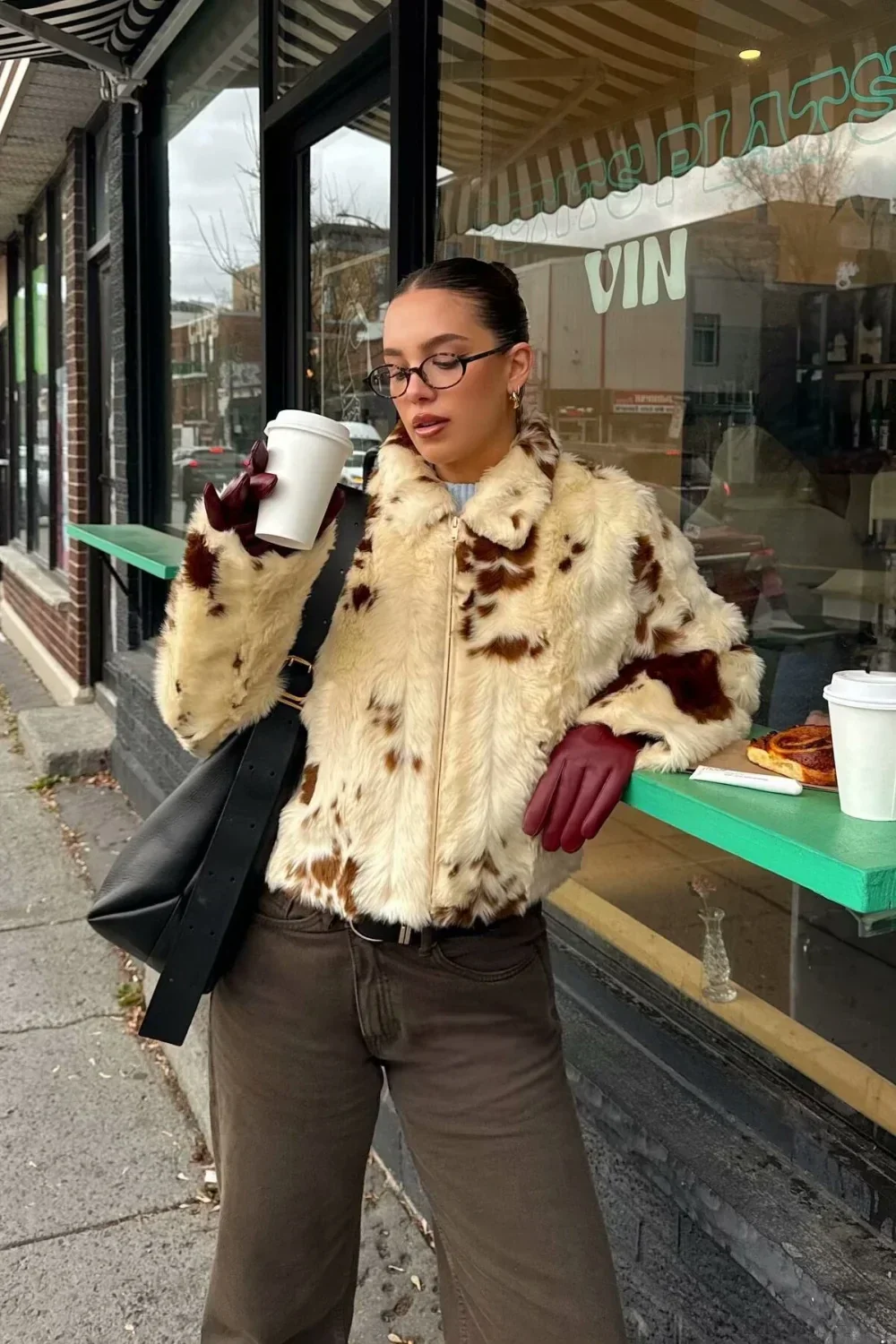 Faux Fur Leopard Print Fuzzy Warm Coat - Image 2
