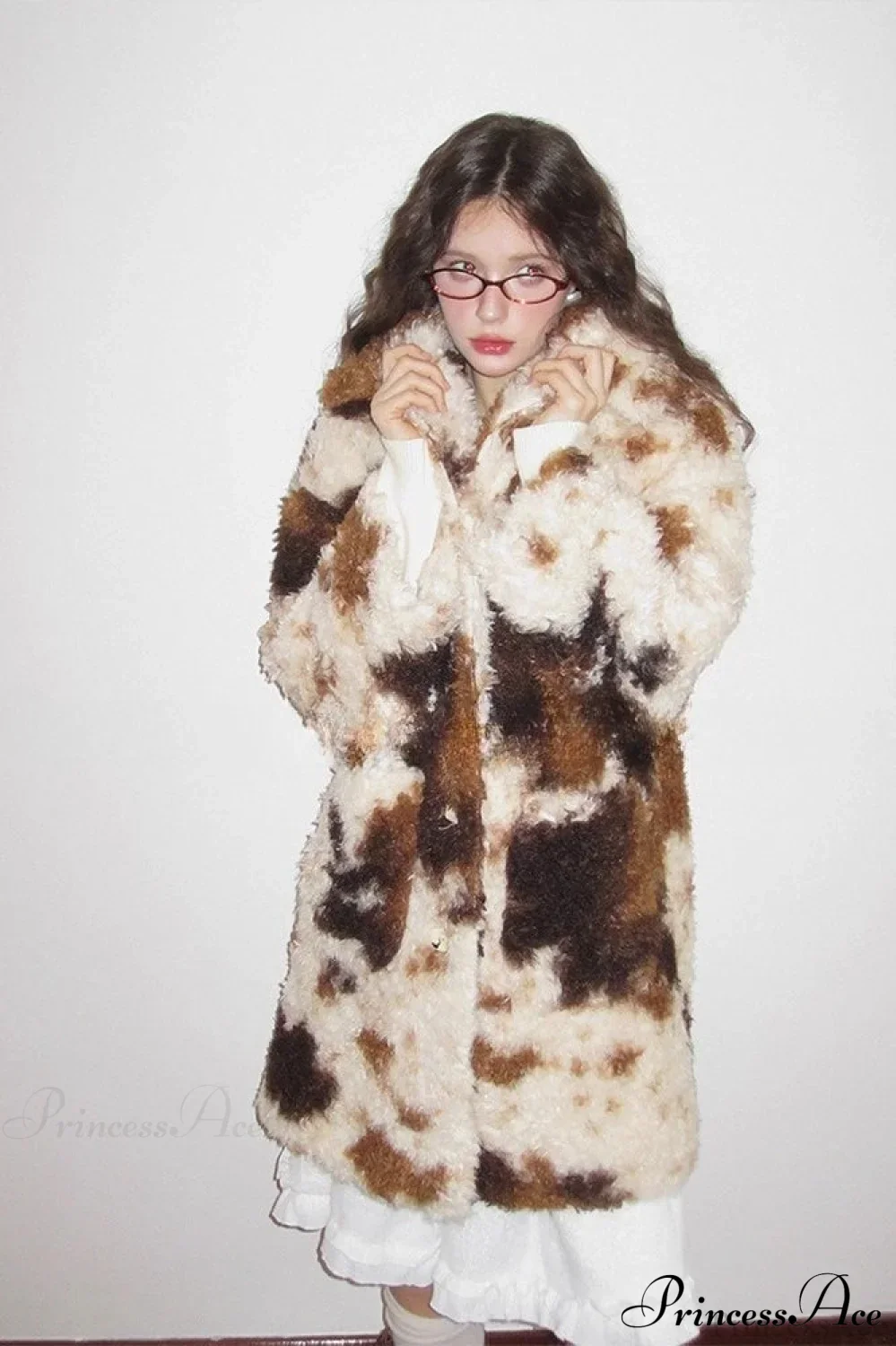 Faux Fur Long Minimalist Coat - Image 2