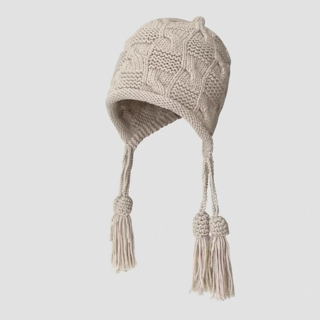 Faux Fur Pom Pom Knit Hat - Image 3