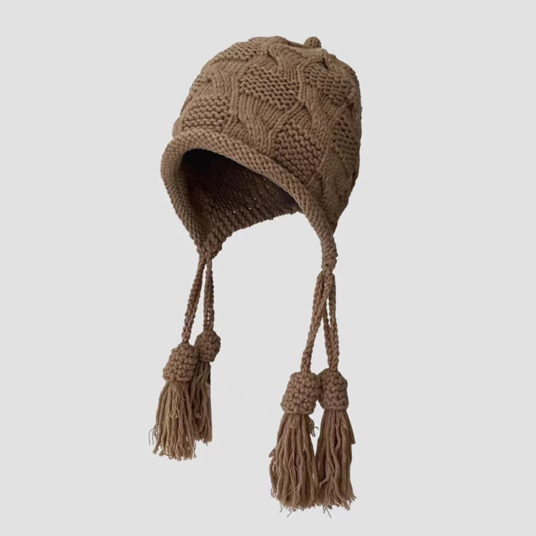 Faux Fur Pom Pom Knit Hat - Image 5