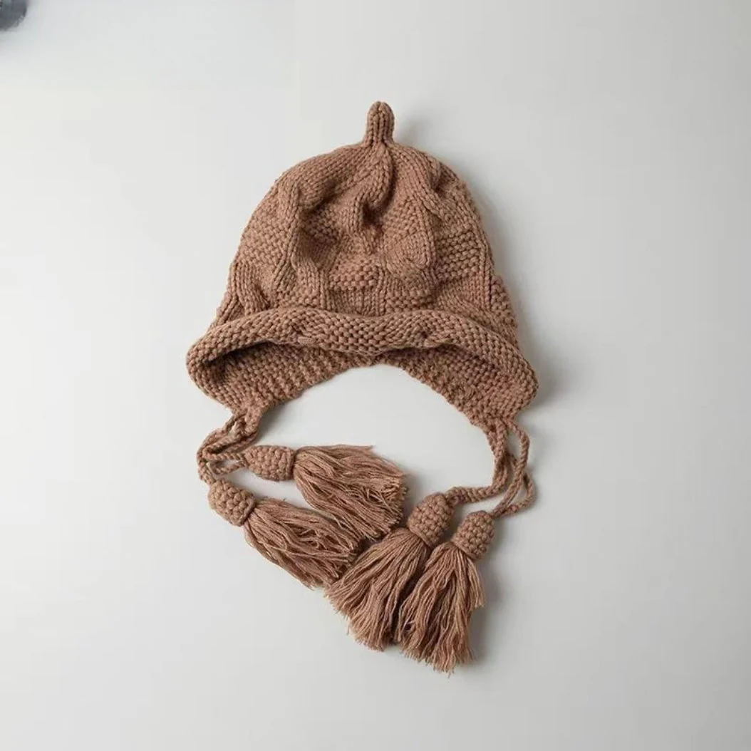 Faux Fur Pom Pom Knit Hat - Image 6