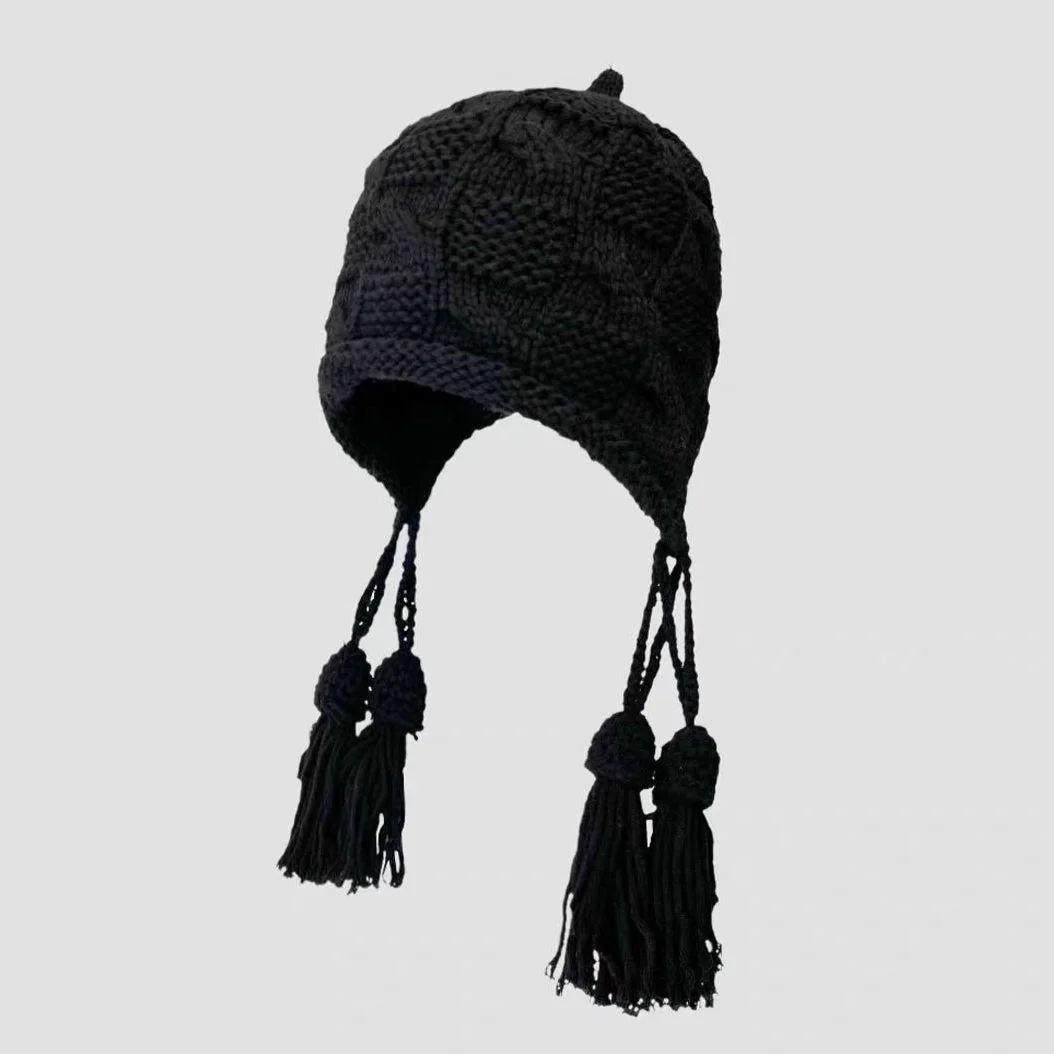 Faux Fur Pom Pom Knit Hat - Image 7