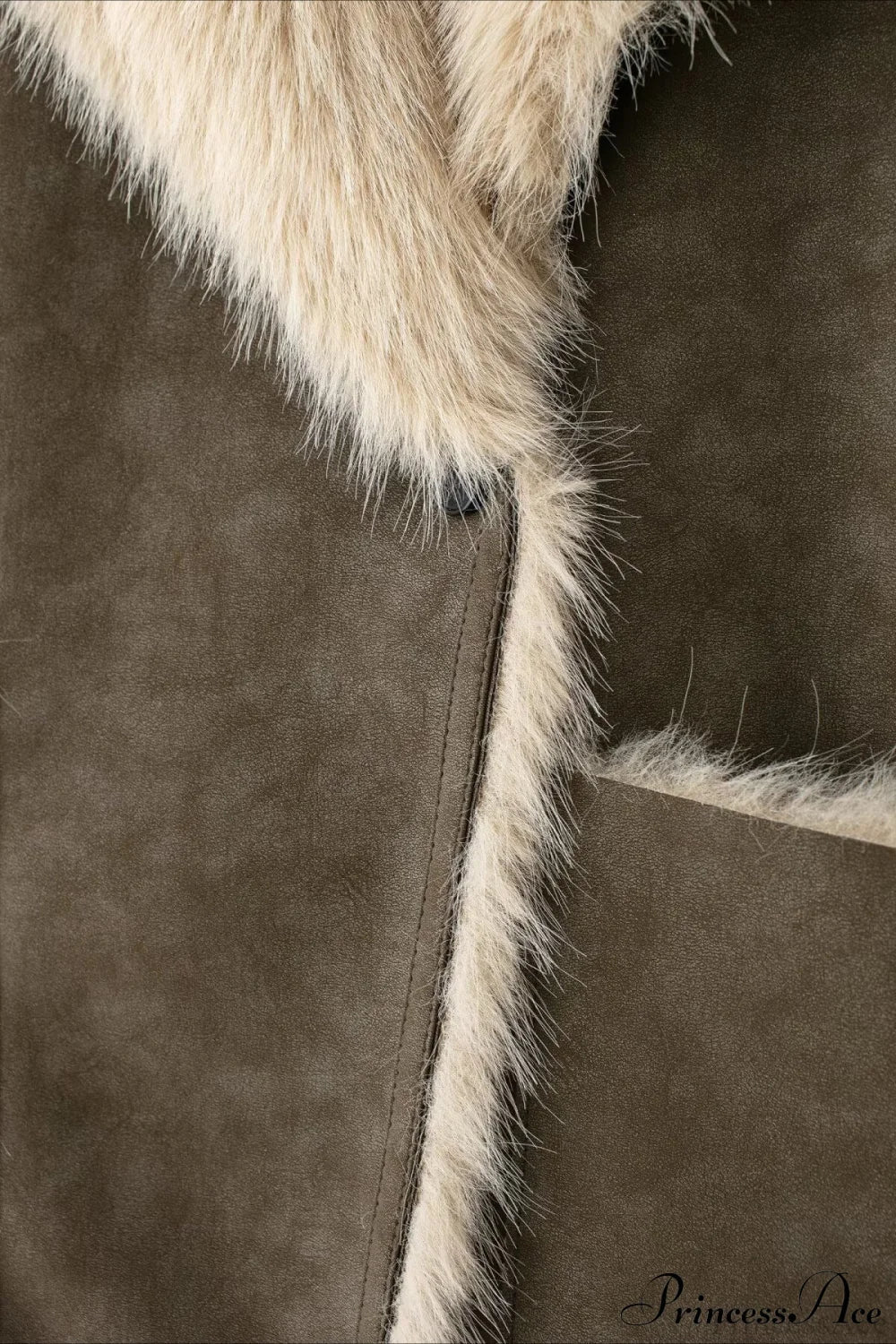 Faux Fur Reversible Long Collared Overcoat - Image 4
