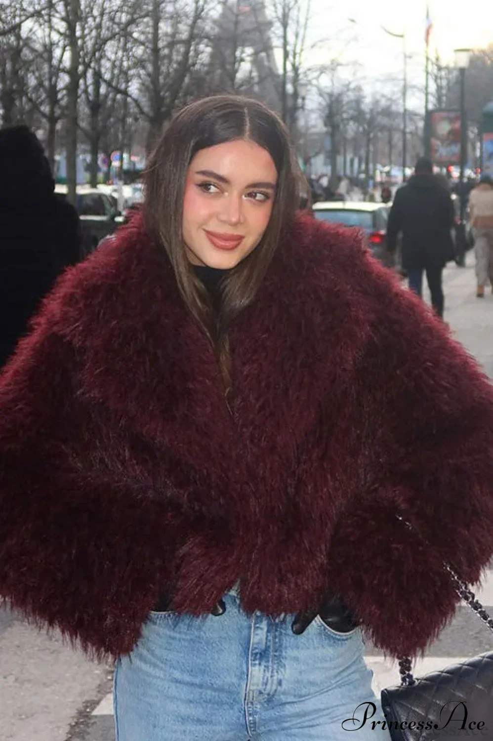 Faux Fur Shearling Short Cardigan Jacket Coat - Image 6