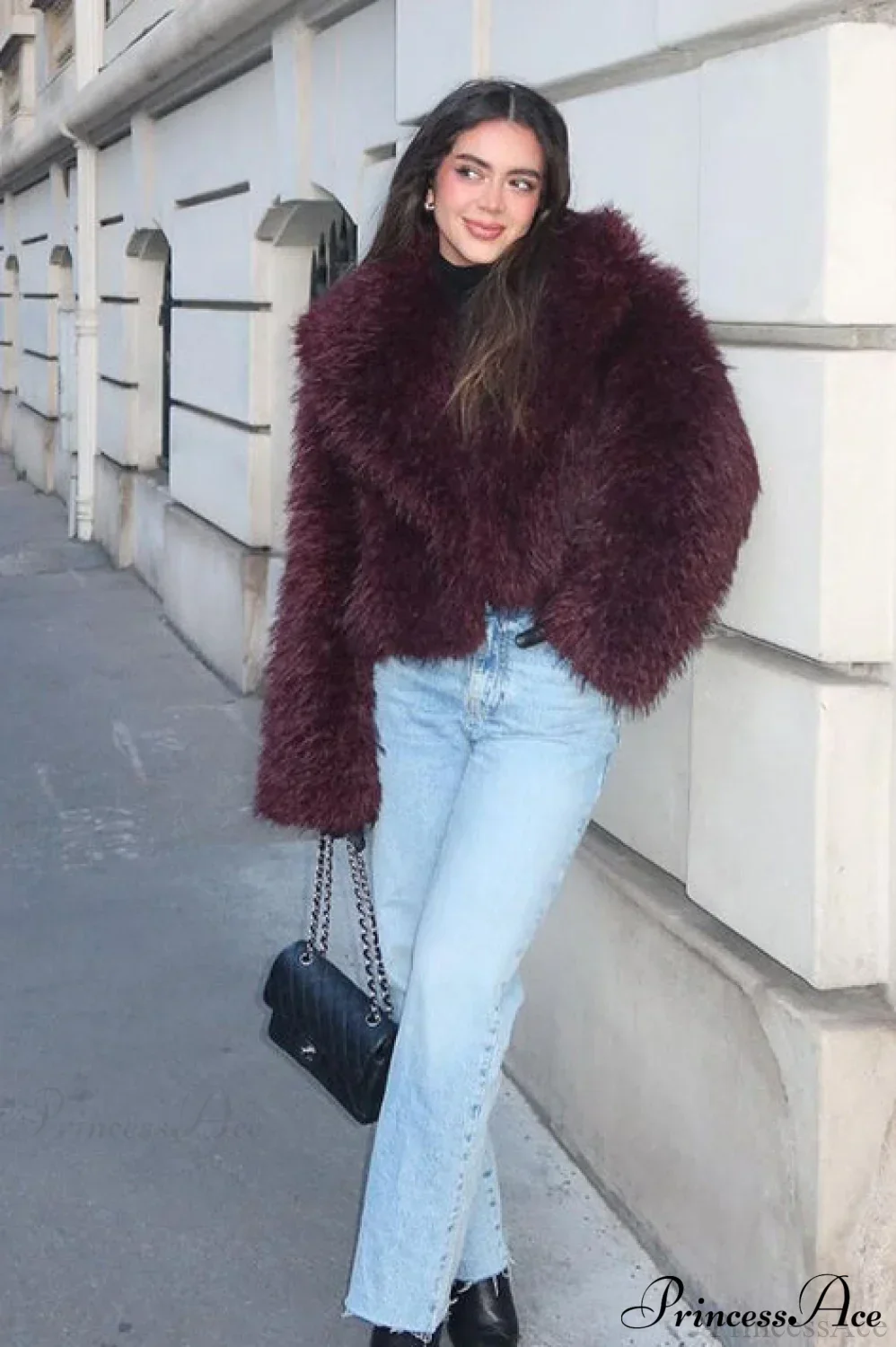 Faux Fur Shearling Short Cardigan Jacket Coat - Image 7