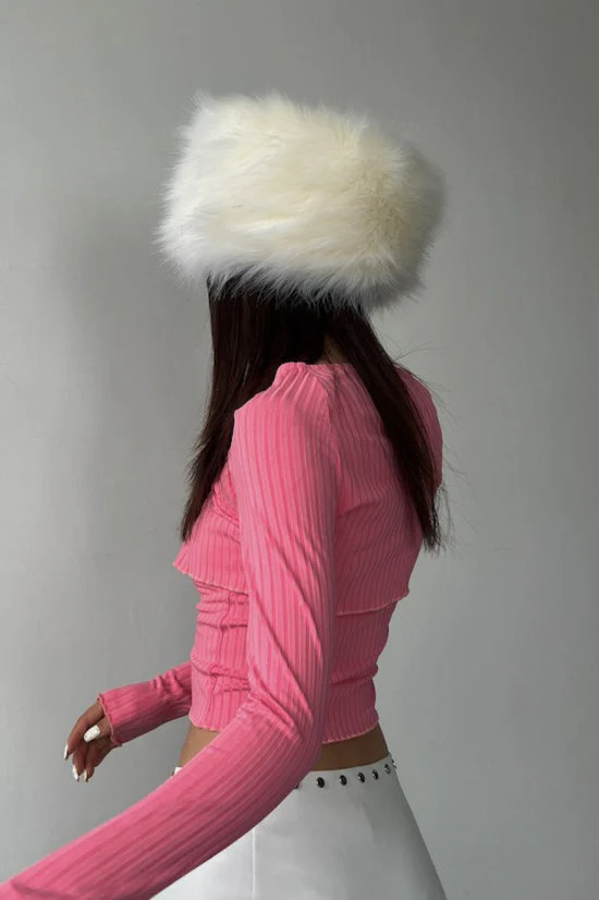 Faux Fur Thickened Y2K Dome Shaped Hat - Image 2