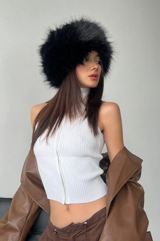 Faux Fur Thickened Y2K Dome Shaped Hat - Image 5