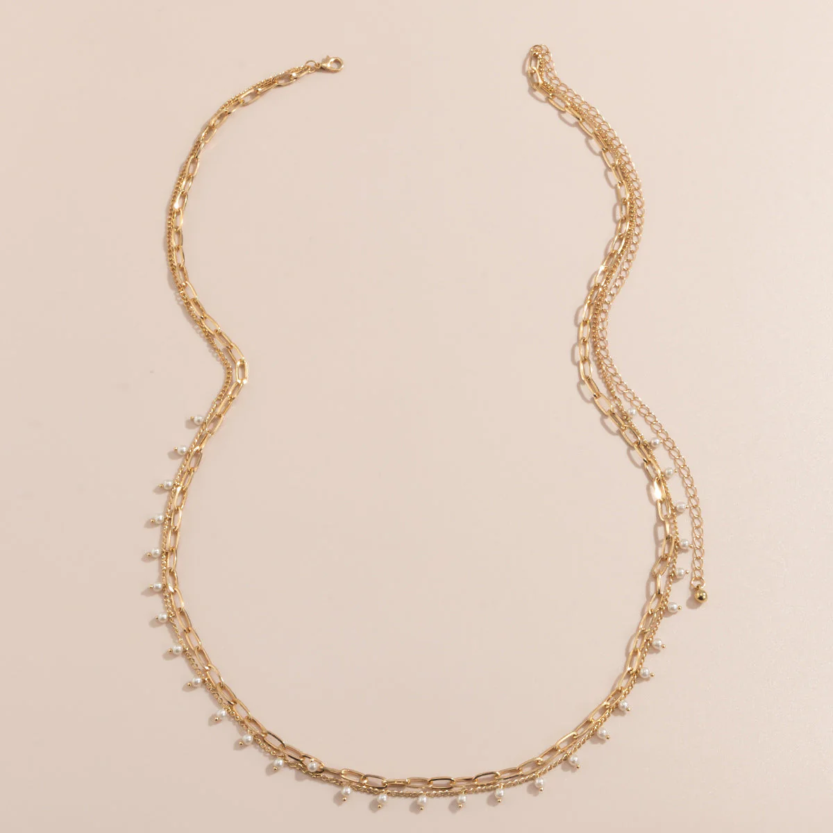 Faux Pearl Waist Chain Retro Multi Layer Geometric Body Chain - Image 4