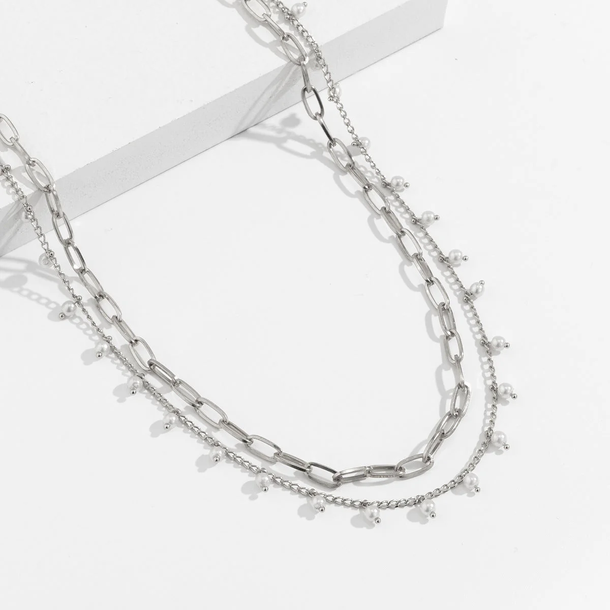 Faux Pearl Waist Chain Retro Multi Layer Geometric Body Chain - Image 7
