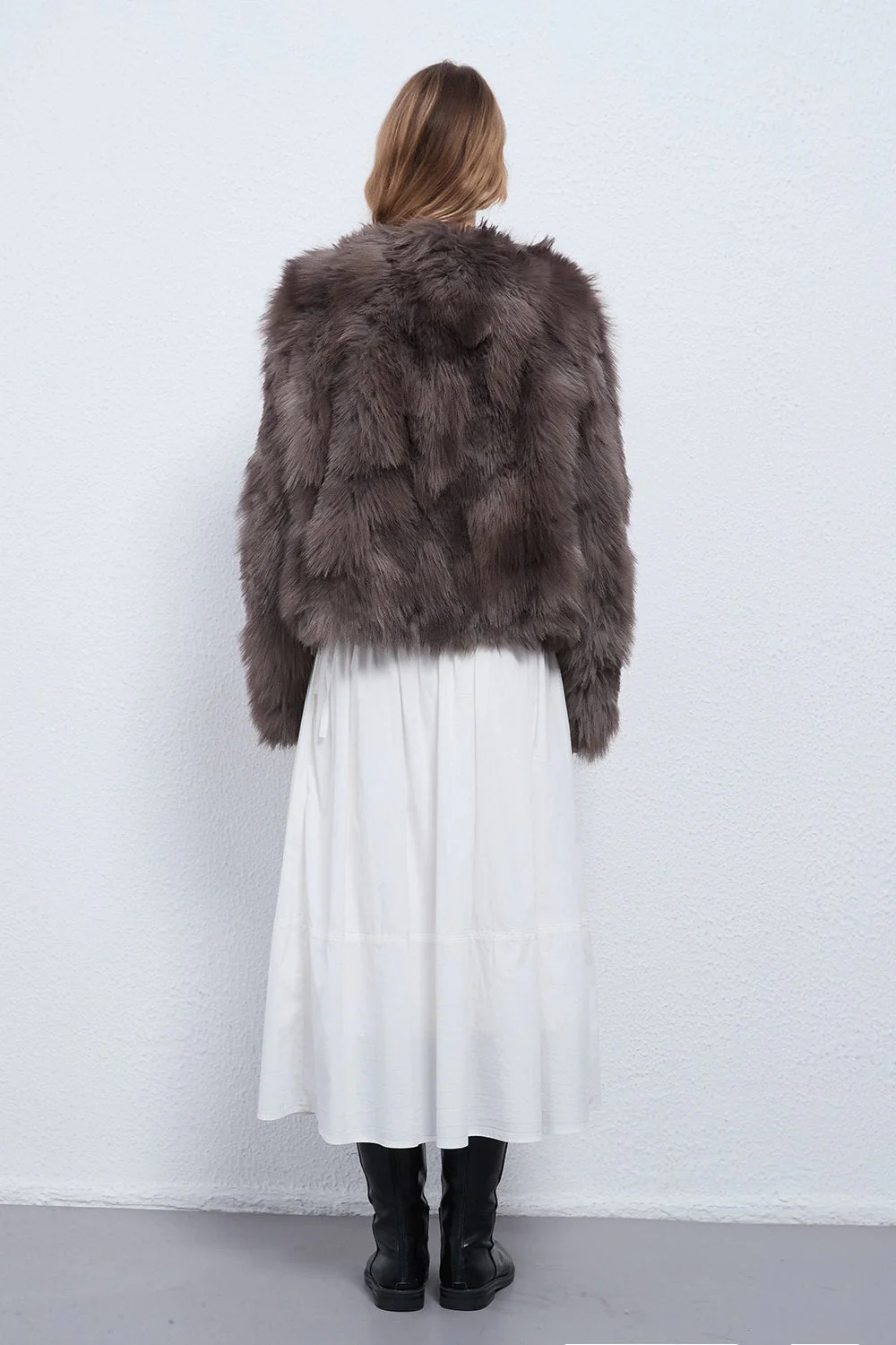 Faux Raccoon Fur Plush Coat with Retro Style - Image 6