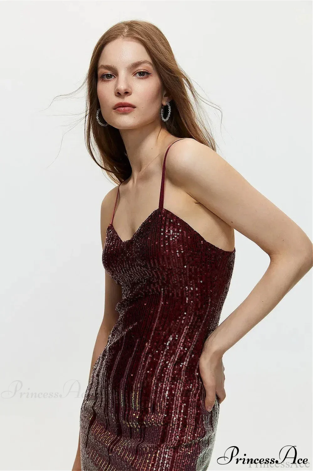 Fitted Colorful Sequin Spaghetti Strap Party Dress - Image 3