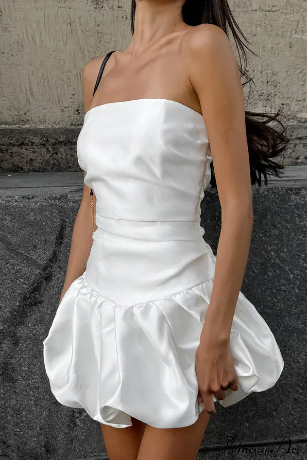 Fitted Crop Top Ruffled Mini Dress - Image 2