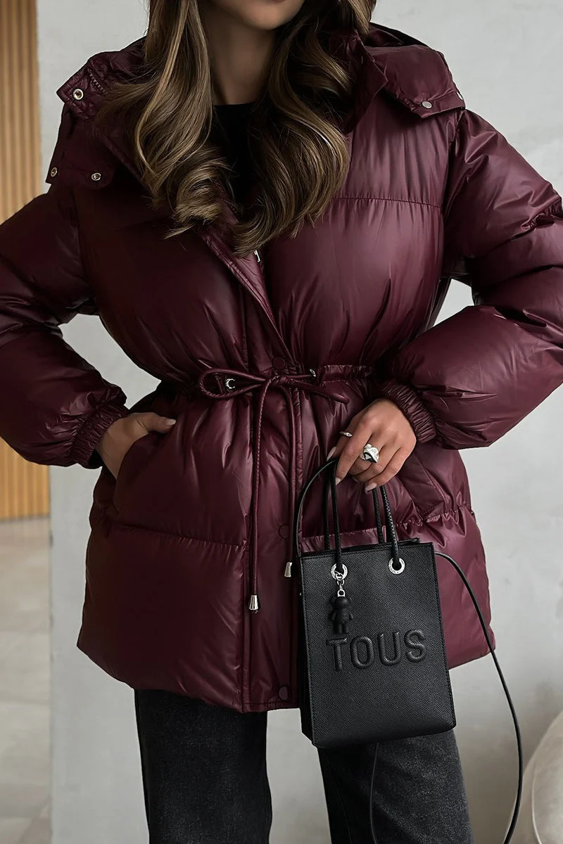 Adjustable Drawstring Hooded Puffer Jacket - Image 10