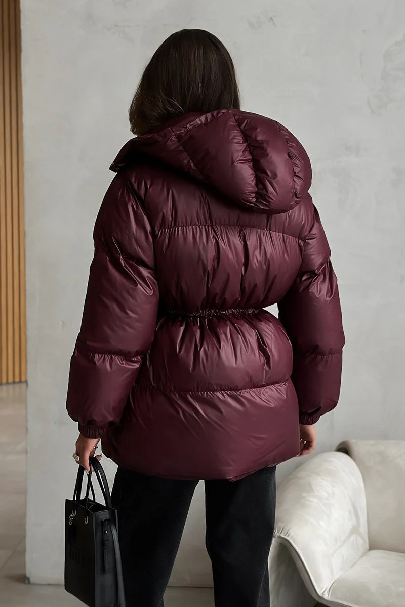 Adjustable Drawstring Hooded Puffer Jacket - Image 12