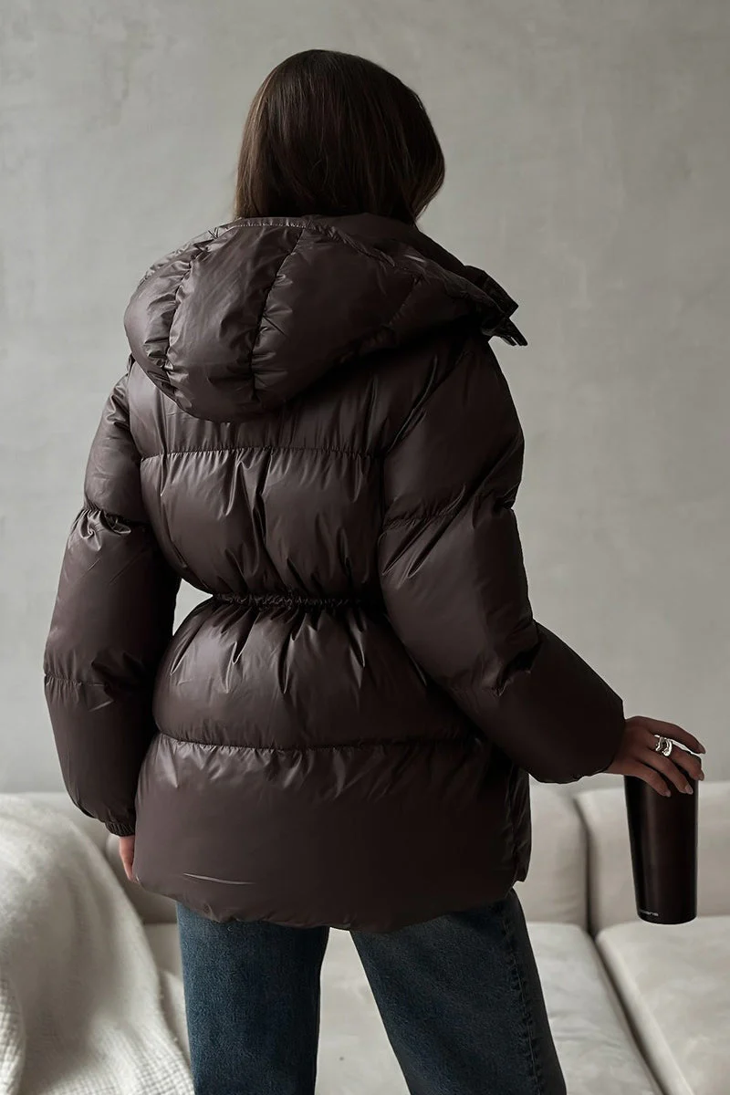 Adjustable Drawstring Hooded Puffer Jacket - Image 15
