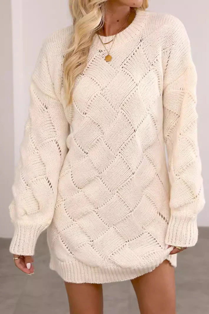 Argyle Knit Bodycon Sweater Dress - Image 2