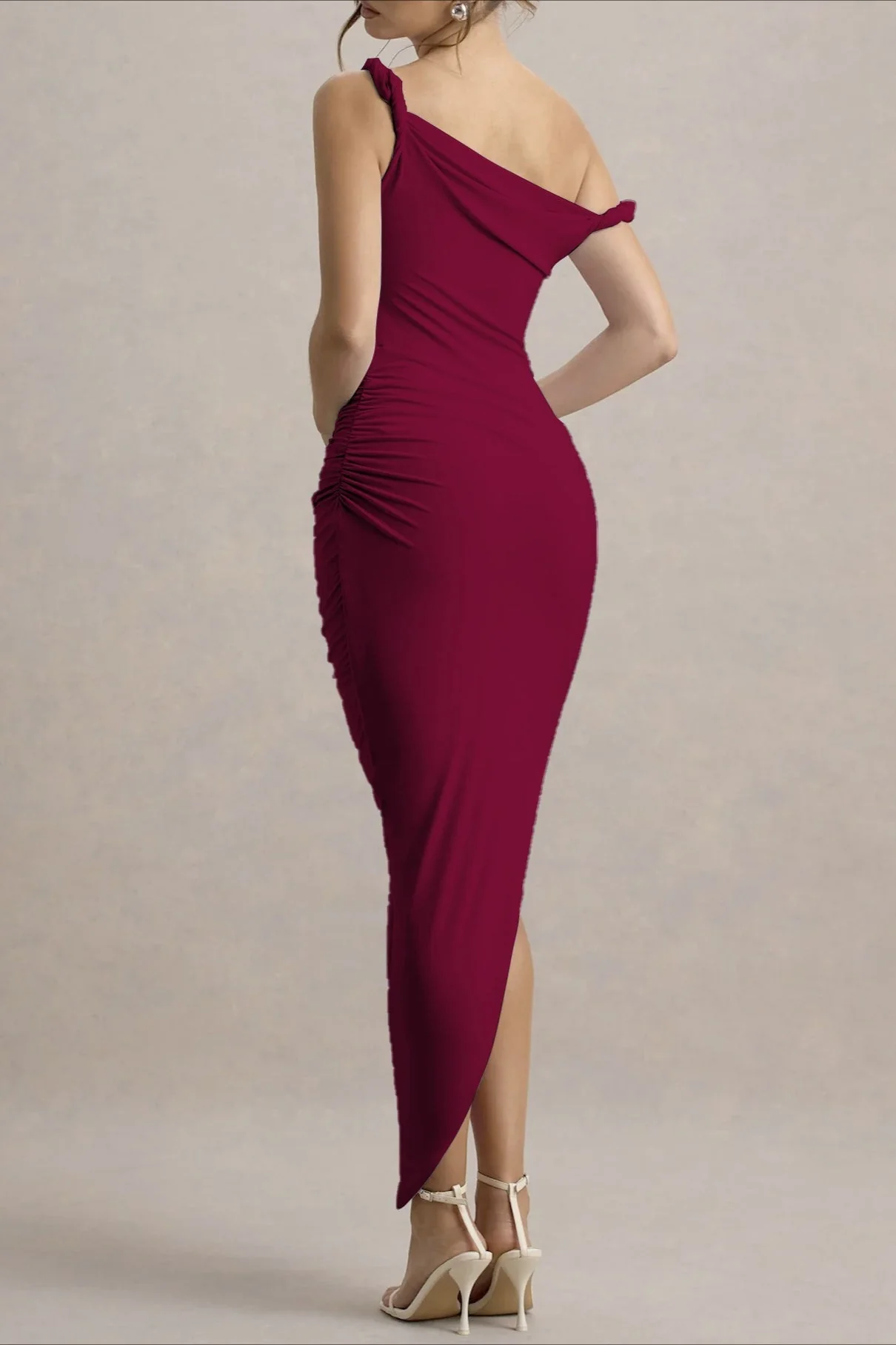 Asymmetrical Bodycon Maxi Party Dress - Image 11