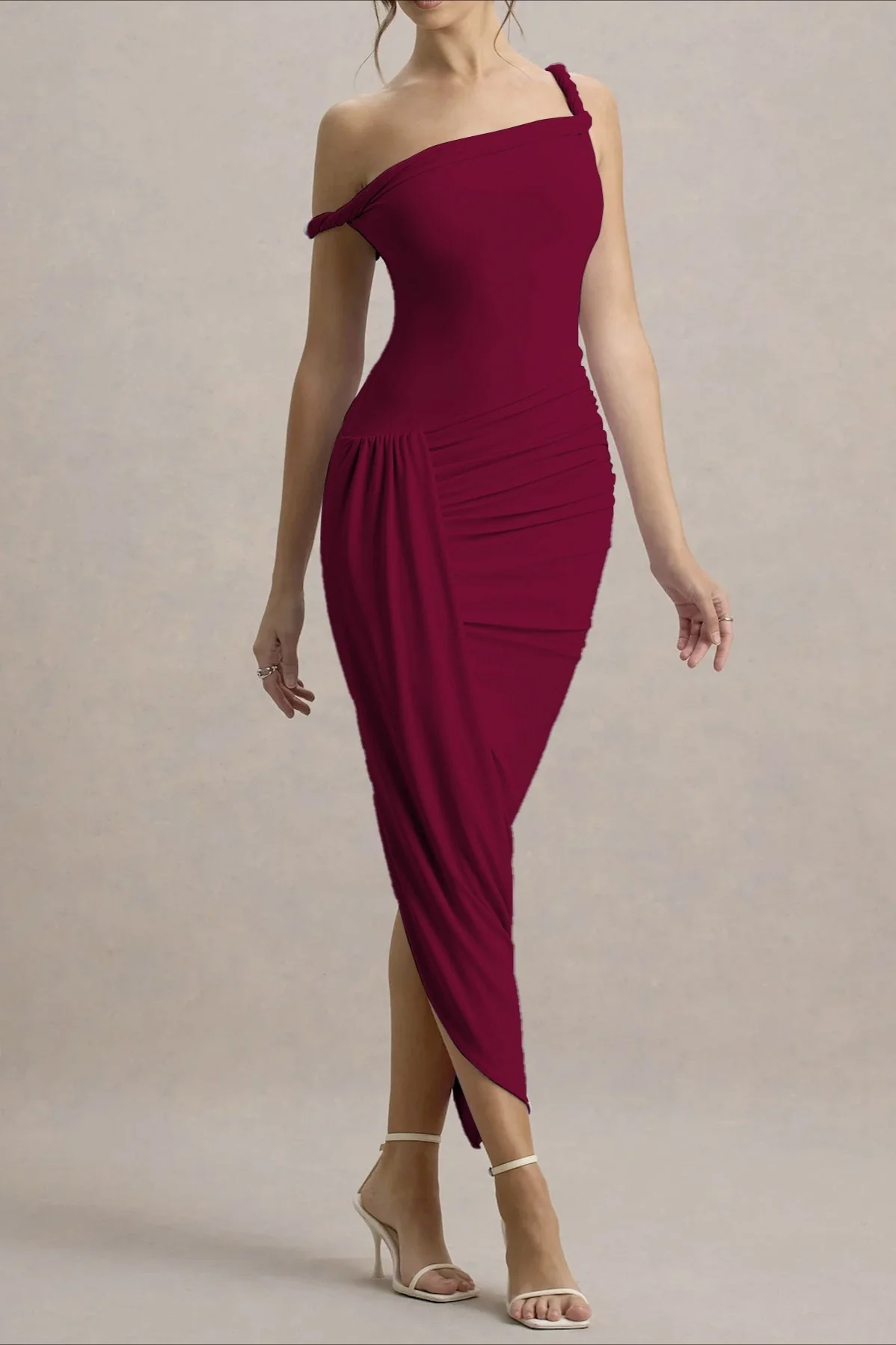 Asymmetrical Bodycon Maxi Party Dress - Image 12