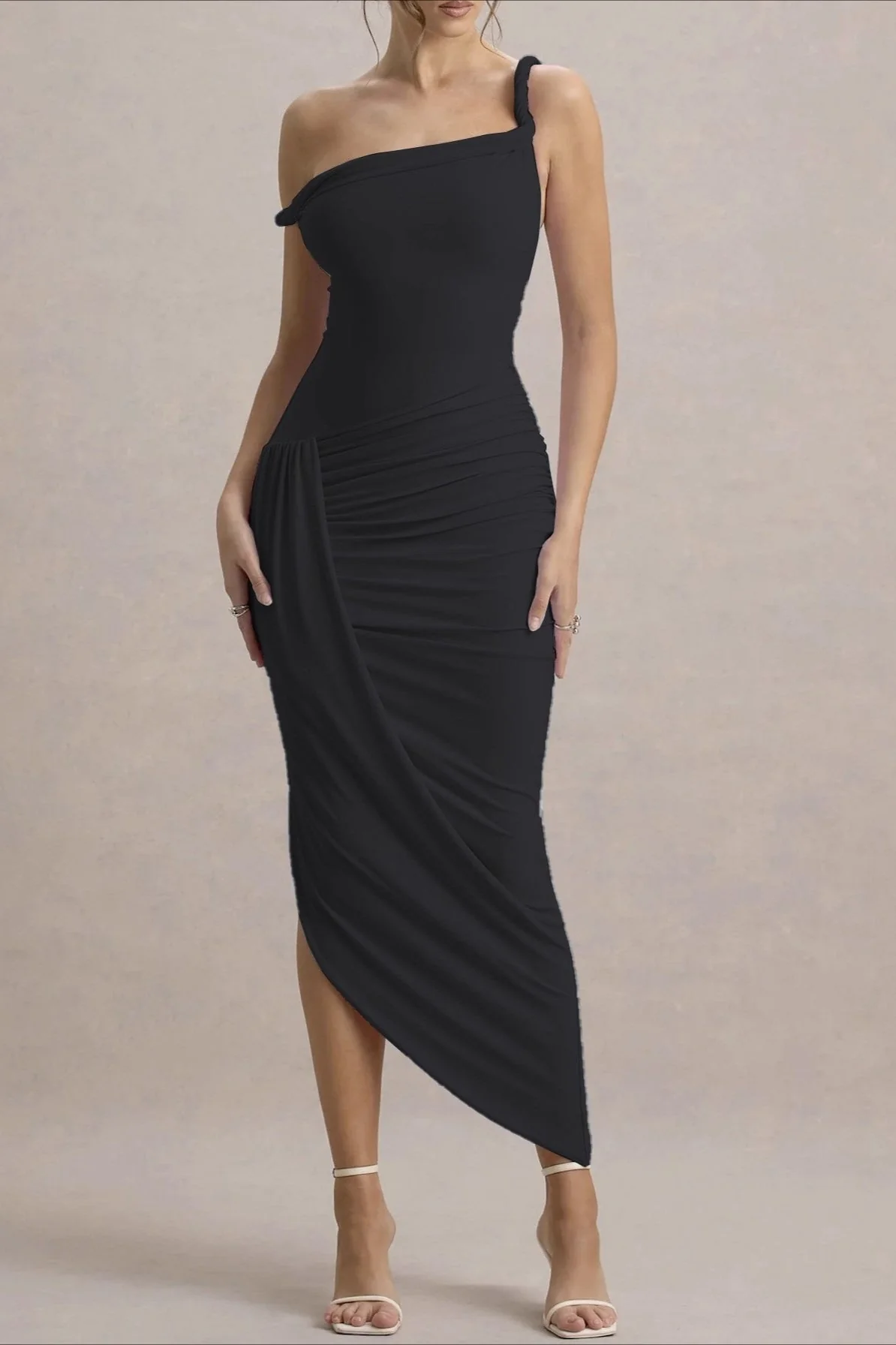 Asymmetrical Bodycon Maxi Party Dress - Image 6