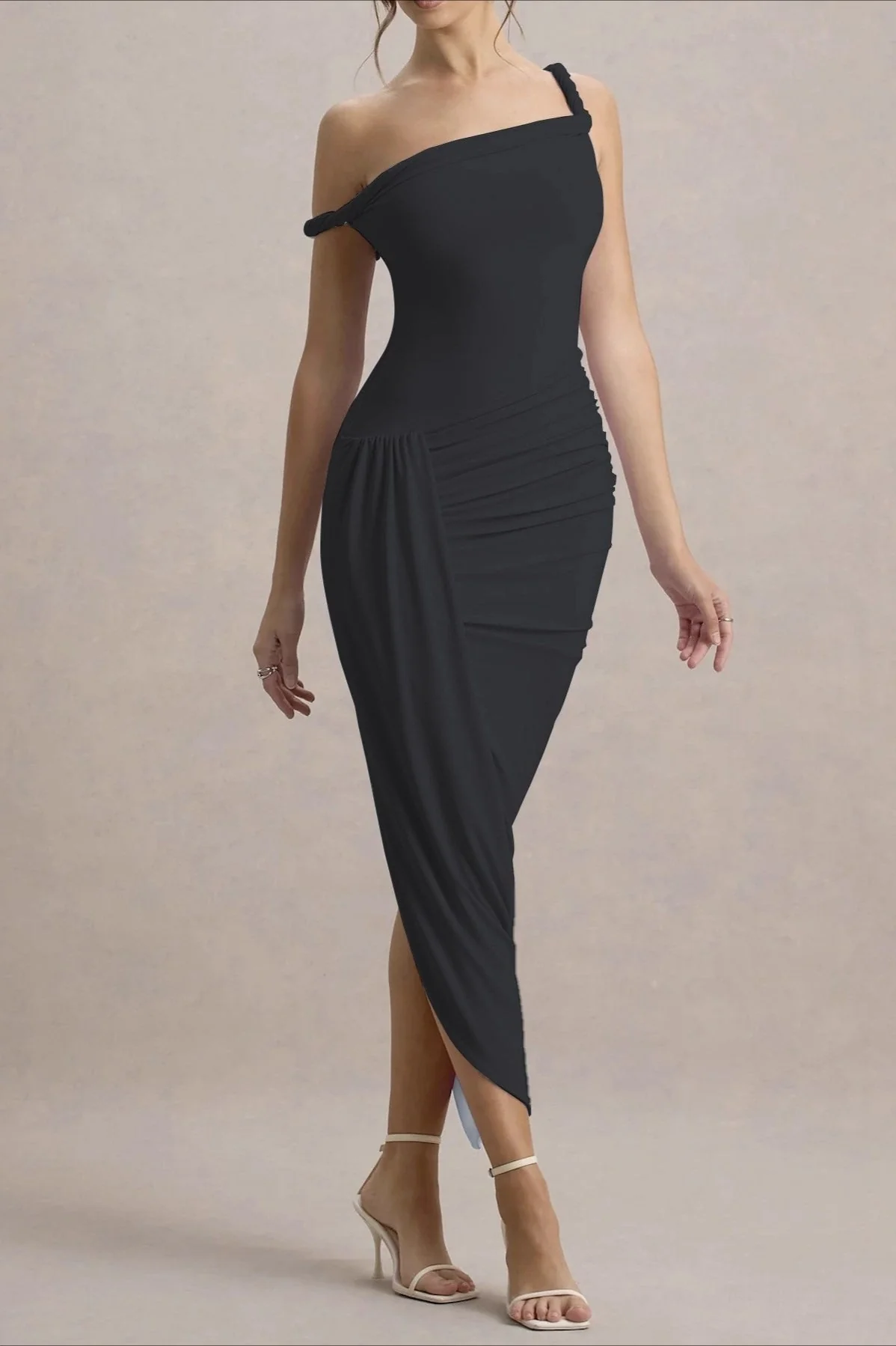 Asymmetrical Bodycon Maxi Party Dress - Image 7