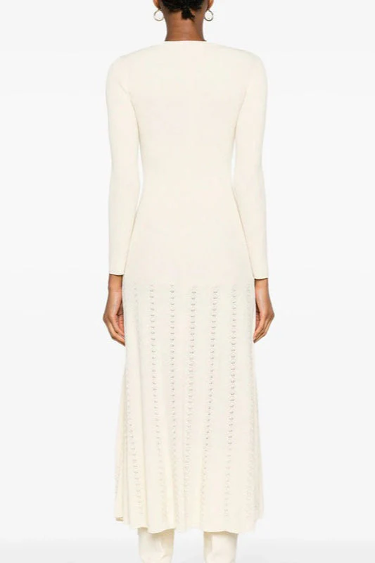 Asymmetrical Button Sweater Dress - Image 3